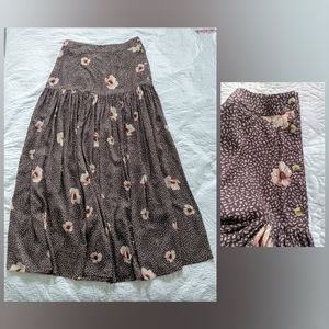 H&M | NWOT Brown Floral Long Skirt | 8